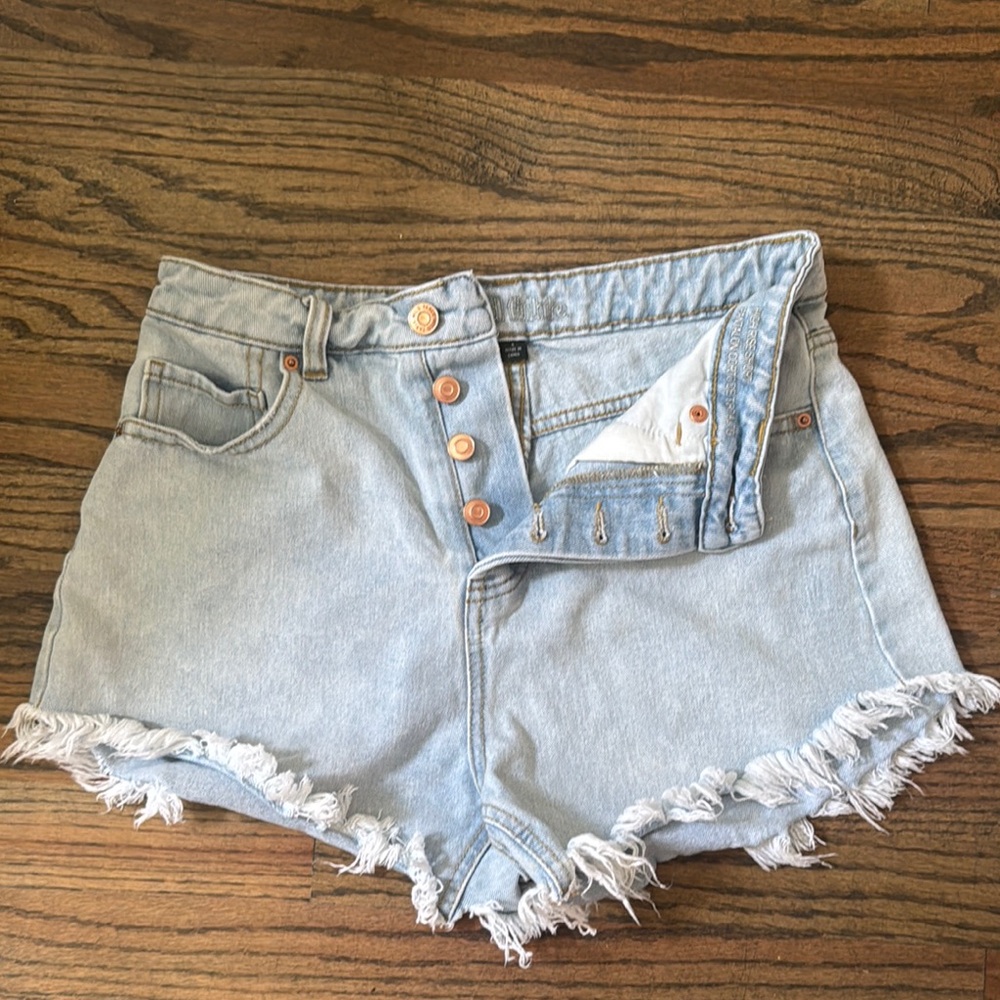 Wild Fable Blue Jean Shorts with Distressed Frayed Hem